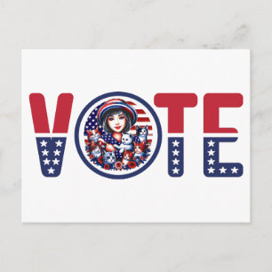 Cat Ladies for Kamala Vote Postcard