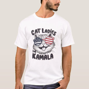 Cat Ladies for President Kamala Funny Cat 2024 T-Shirt