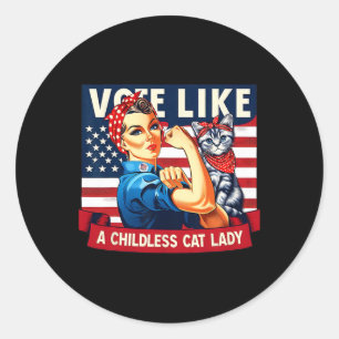 Cat Ladies Is Voting Kamala Classic Round Sticker