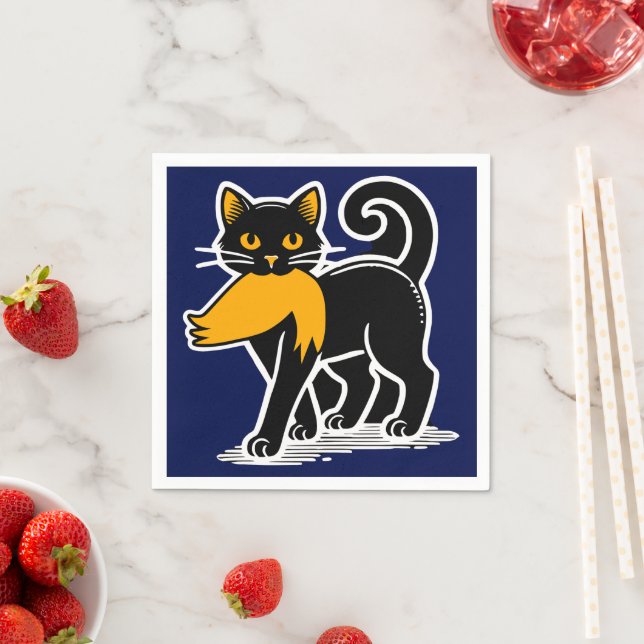 Cat Ladies Kamala | Harris Walz 2024 Blue Napkin (Insitu)