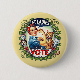 Cat Ladies Vote 6 Cm Round Badge