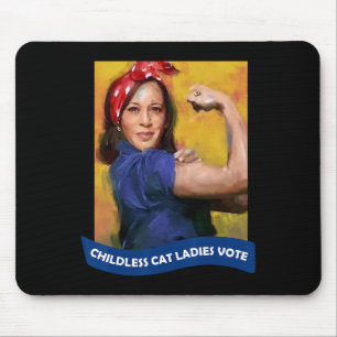 Cat Ladies Vote Kamala 2024 Rosie The Riveter Mouse Pad
