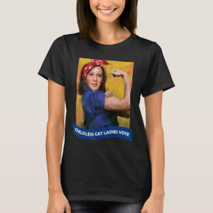 Cat Ladies Vote Kamala 2024 Rosie The Riveter  T-Shirt