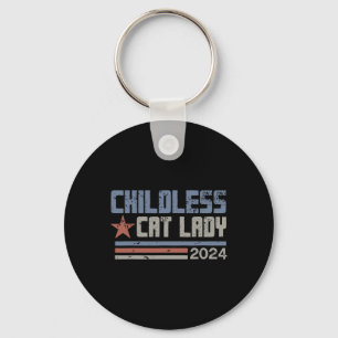 Cat Lady 2024 Funny Political Elections Democrat 6 Key Ring