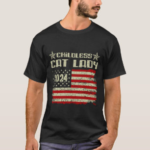 Cat Lady 2024 Funny Political Elections Democrat 7 T-Shirt