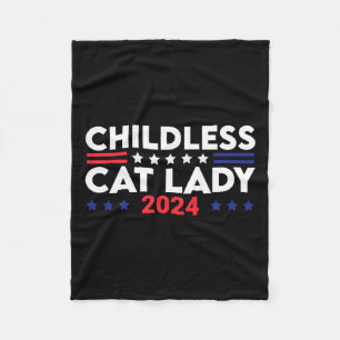 Cat Lady 2024 Funny Political Elections Democrat 8 Fleece Blanket