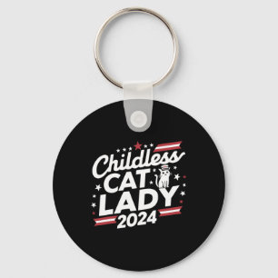 Cat Lady 2024 Funny Political Elections Democrat Key Ring