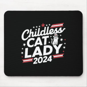 Cat Lady 2024 Funny Political Elections Democrat Mouse Pad