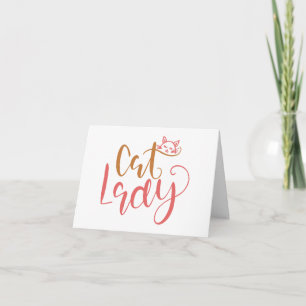 Cat Lady Blank Greeting Card