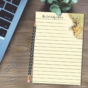 Cat Lady Brushstrokes Kitty Whiskers Lined Post-it Notes