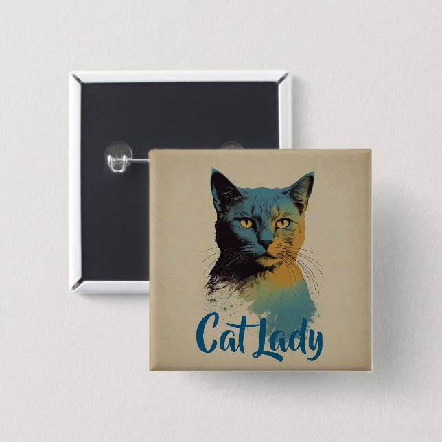 Cat Lady Button (Front & Back)