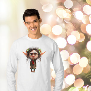 Cat Lady Christmas Elf Men's Tee