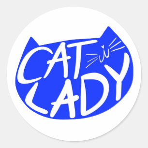 Cat Lady Classic Round Sticker