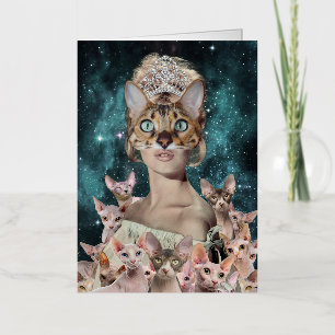 Cat Lady Foil Greeting Card