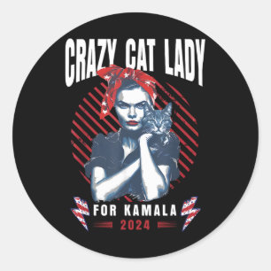 Cat Lady For Kamala Childless Cat Lady Kamala Harr Classic Round Sticker