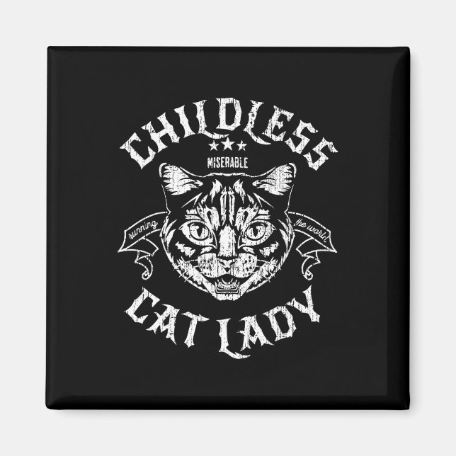 Cat Lady For Kamala Harris 2024 Feminist Voting  Magnet (Front)