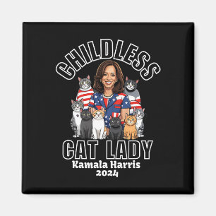 Cat Lady For Kamala Harris Funny Election 2024 Magnet