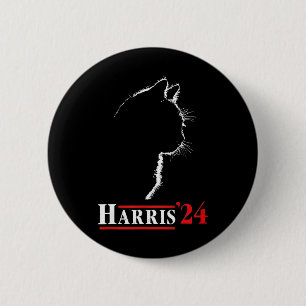 Cat Lady For Kamala Harris President Biden 24  6 Cm Round Badge