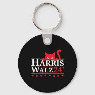 Cat Lady For Kamala Harris Tim Walz Vp 2024  Key Ring
