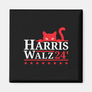 Cat Lady For Kamala Harris Tim Walz Vp 2024  Magnet