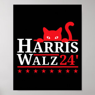 Cat Lady For Kamala Harris Tim Walz Vp 2024  Poster