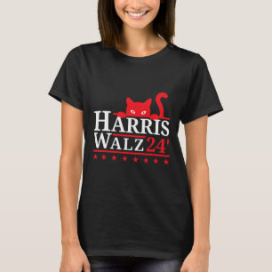Cat Lady For Kamala Harris Tim Walz Vp 2024 T-Shirt