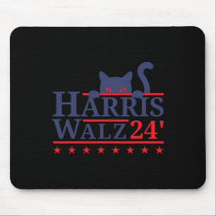 Cat Lady For Kamala Harris Tim WAlzheimer 2024 Mouse Pad