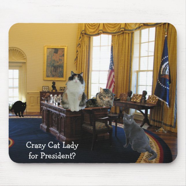 Cat Lady for President Mouse Pad (Front)