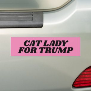 CAT LADY FOR TRUMP PINK BUMPER STICKER