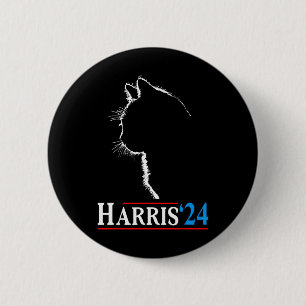 Cat Lady Funny Cat Ladies For Kamala Harris 2024 6 Cm Round Badge