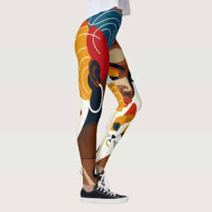Cat Lady Graphic Illustration Leggings