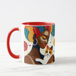 Cat Lady Graphic Illustration Mug