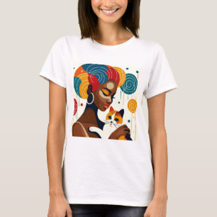 Cat Lady Graphic Illustration T-Shirt