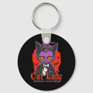 Cat Lady Halloween Feminist Childless Cat Ladies H Key Ring
