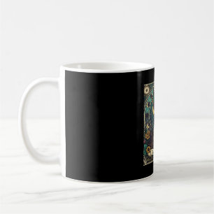 Cat Lady Haloween Skeleton Floral Moon Compass Coffee Mug