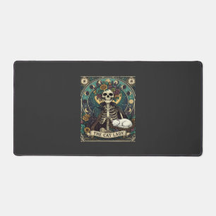 Cat Lady Haloween Skeleton Floral Moon Compass Desk Mat
