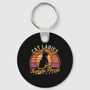 Cat Lady Is Voting Kamala Harris 2024 President Key Ring