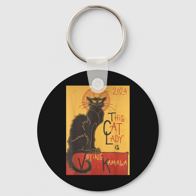 Cat Lady Kamala Le Chat Noir Funny Ballot Key Ring (Front)