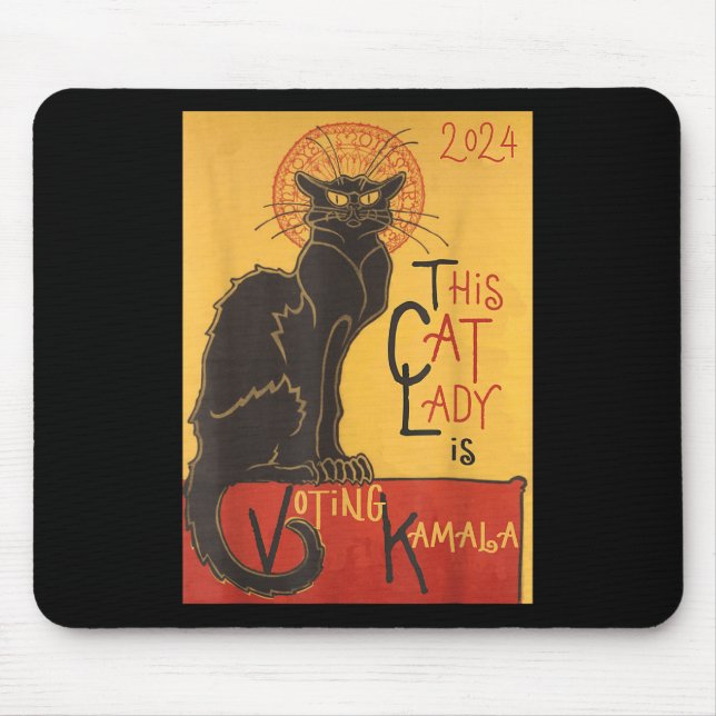 Cat Lady Kamala Le Chat Noir Funny Ballot Mouse Pad (Front)