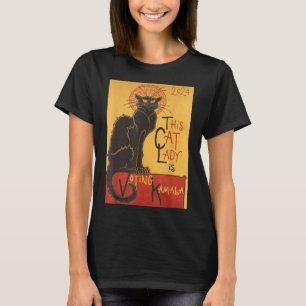 Cat Lady Kamala Le Chat Noir Funny Ballot T-Shirt