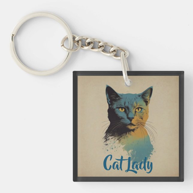 Cat Lady Keychain (Front)