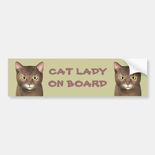 Cat Lady On Board Bumper Sticker (Front)