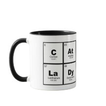 "Cat Lady" periodic table of elements nerdy mug