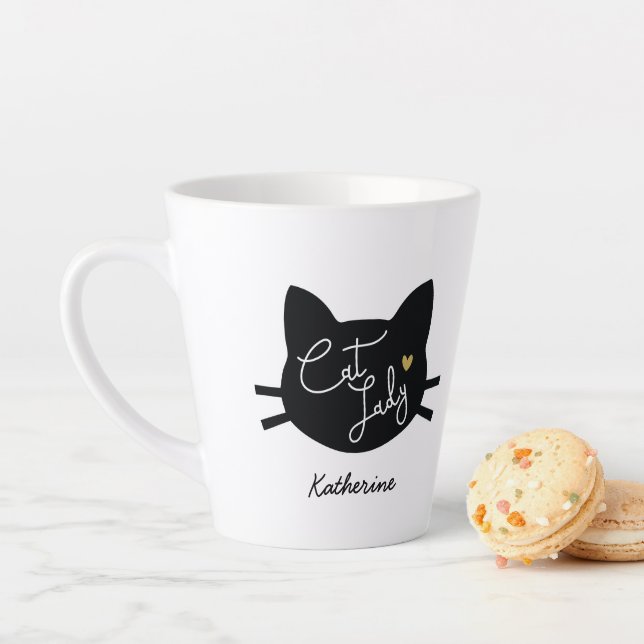 Cat Lady Personalised Latte Mug (In Situ)
