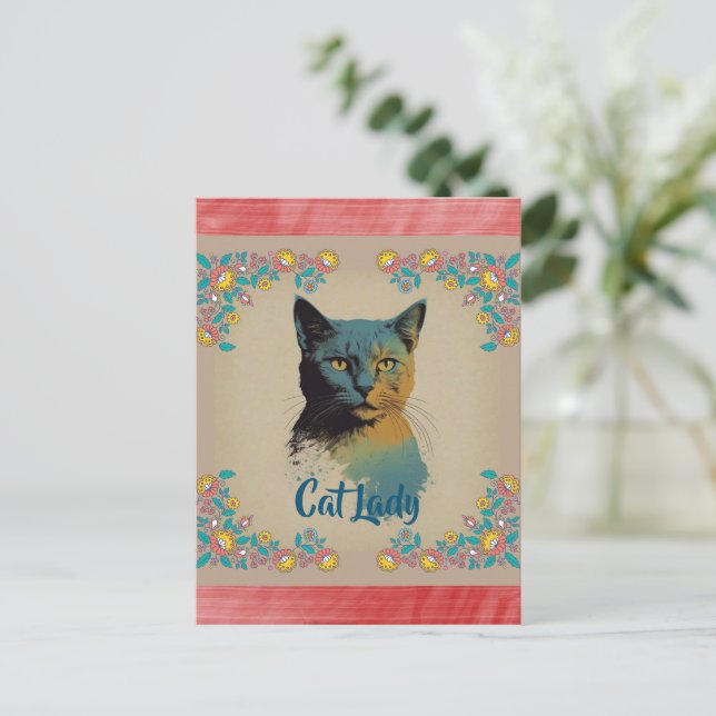 Cat Lady Postcard (Standing Front)