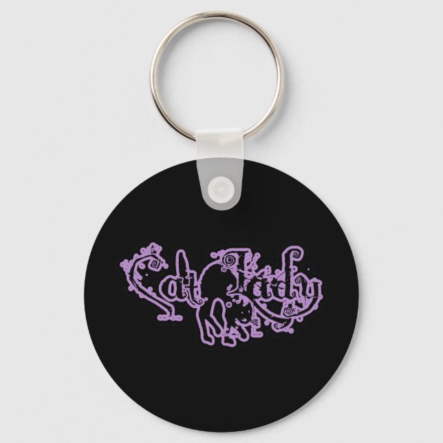Cat Lady Purple Key Ring (Front)