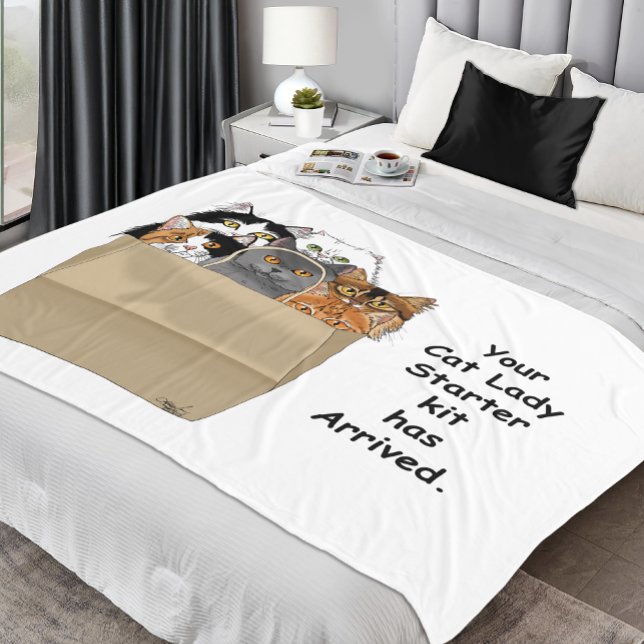 Cat Lady Starter Kit Fleece Blanket (Creator Uploaded)