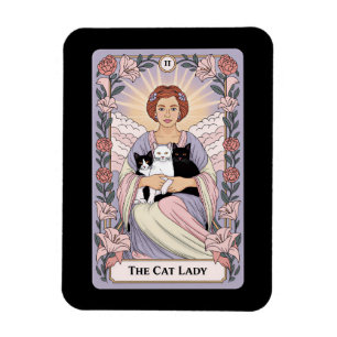 Cat Lady Tarot Card Witchy Feline Mom Magnet