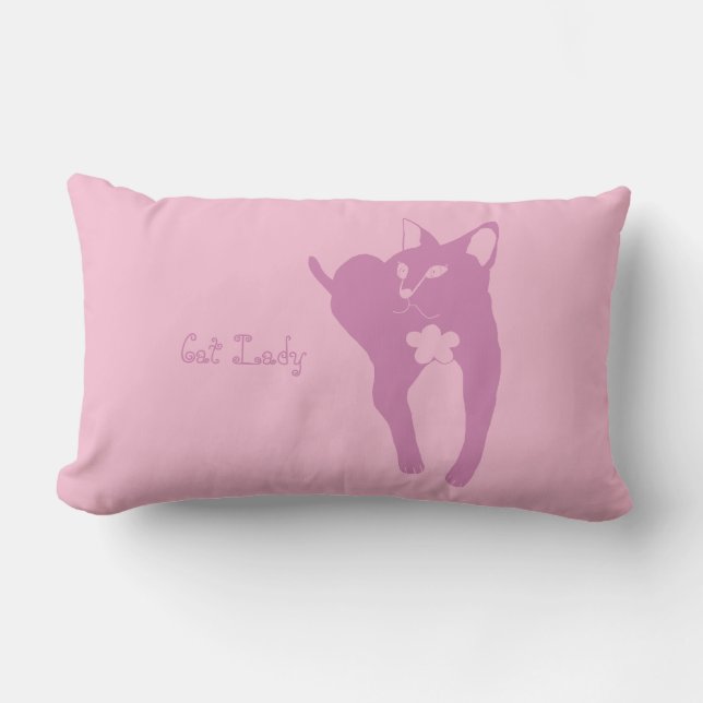 Cat Lady Throw Pillow (Front)