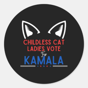 Cat Lady Voting Kamala Harris Dog Mum Vote Blue 20 Classic Round Sticker